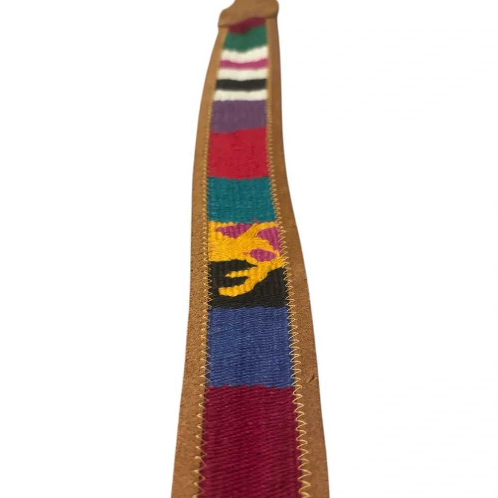 Colorful Woven Belt with Leather Buckle M - Picture 2 of 3